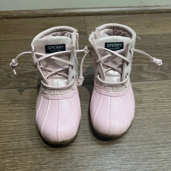 Toddler Sperry Saltwater Duck Boots Pink - Picture 2 of 9